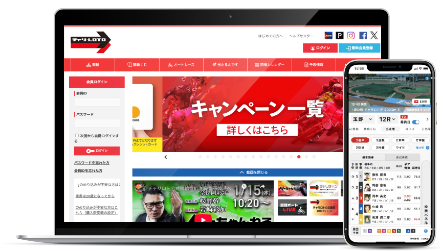車券販売サイト「チャリロト」の開発・運営事業